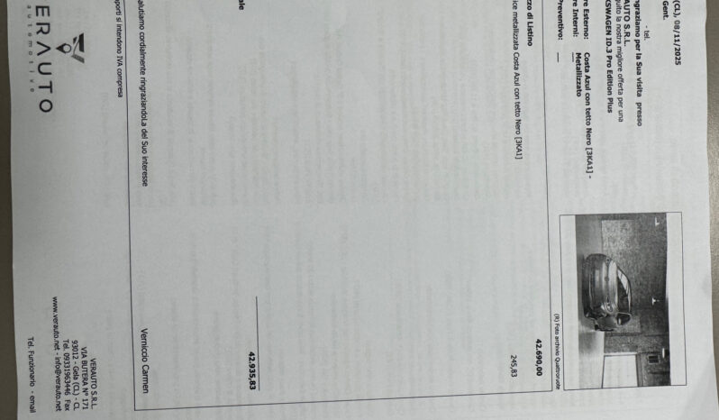 Volkswagen ID.3 ProEdition Plus possibilità noleggio no scoring pieno