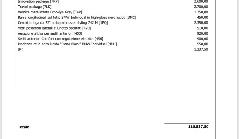 Bmw X6 xDrive30d 48V Msport Pro possibilità noleggio no scoring pieno
