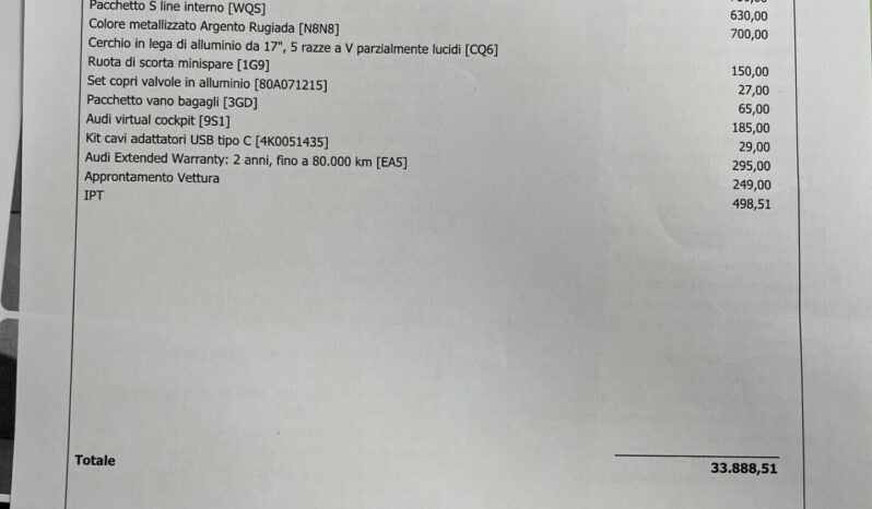Audi A1 Spb 30 SLine possibilità noleggio no scoring – SUPER OFFERTA T-STOCK pieno
