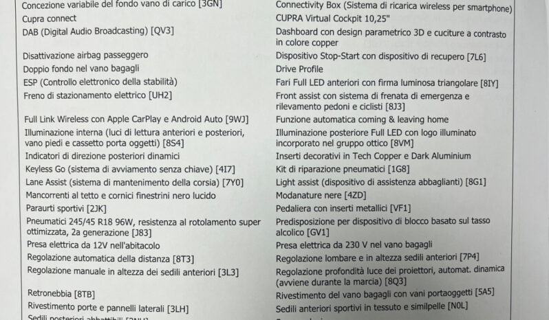 CUPRA Formentor 2.0 tdi dsg possibilità noleggio no scoring pieno