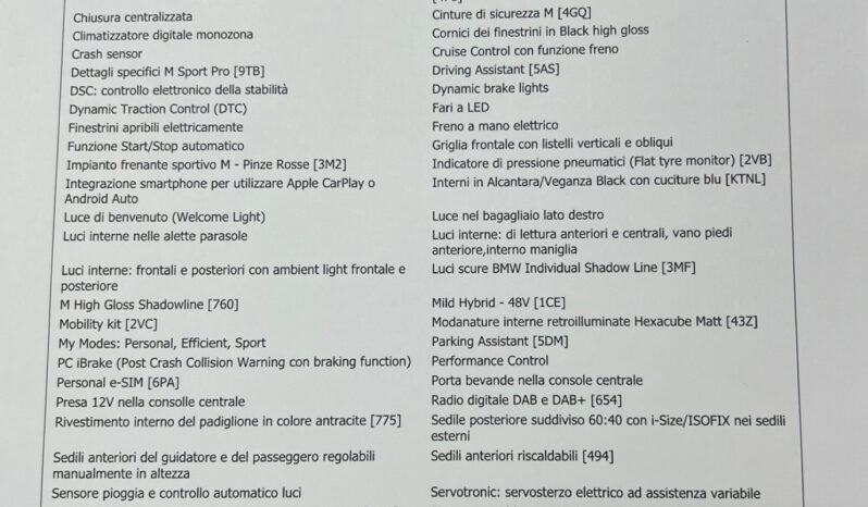 Bmw 120d MSport Pro possibilità noleggio no scoring pieno