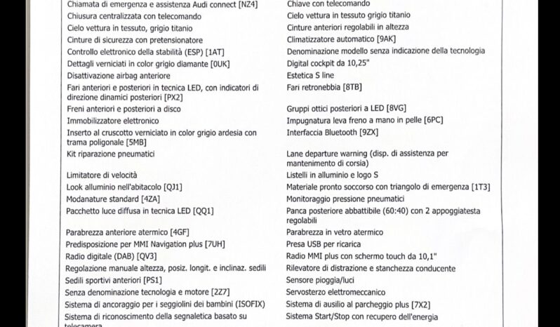Audi A1 Spb 30 Sline possibilità noleggio no scoring pieno