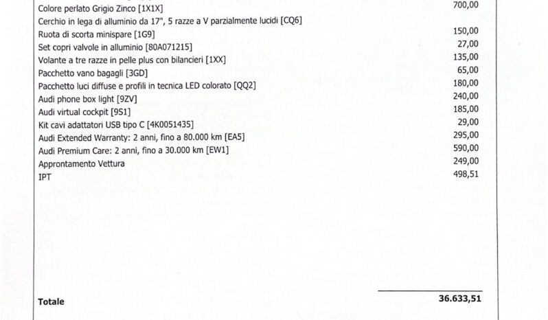 Audi A1 Spb 30 Sline possibilità noleggio no scoring pieno