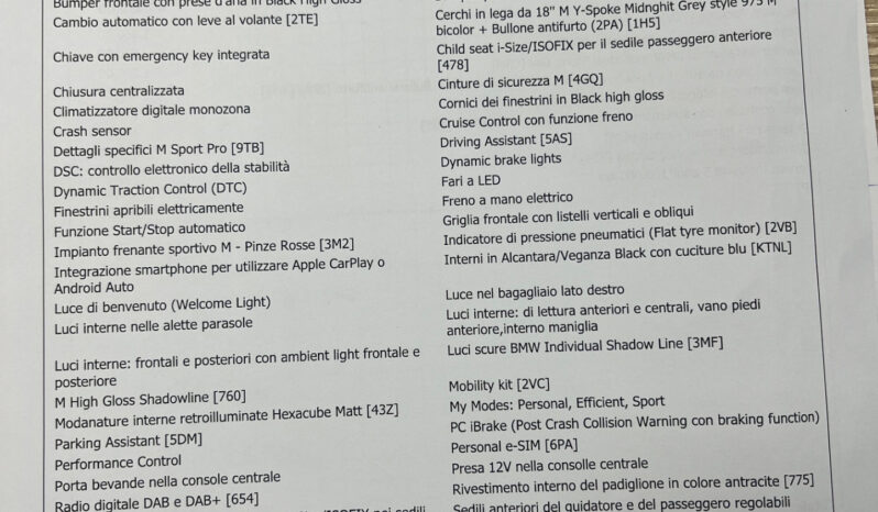 Bmw 118d MSport Pro possibilità noleggio no scoring pieno