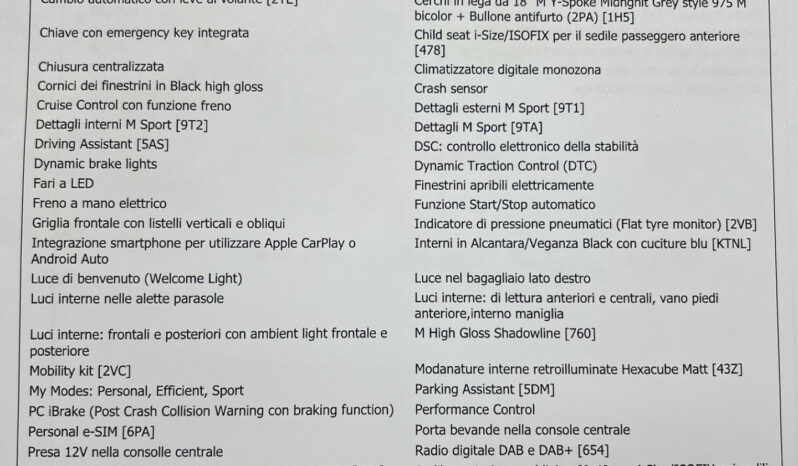 Bmw 118d MSport possibilità noleggio no scoring pieno