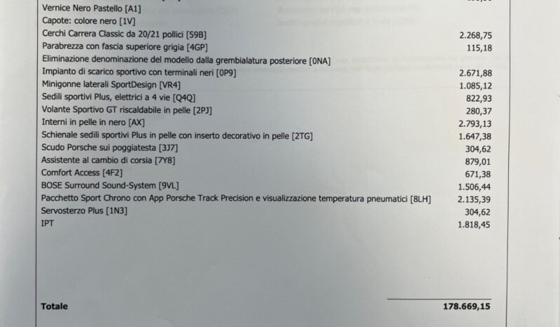 Porsche 992 911 Carrera Cabriolet Anticipo €47.900 Noleggio no Scoring pieno