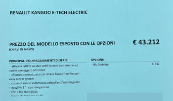 Renault Kangoo EV45 DC 80 kW Techno – Possibilità noleggio no scoring pieno