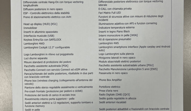 Lamborghini Urus 4.0 620CV V8 phev SE – possibilità noleggio no scoring pieno