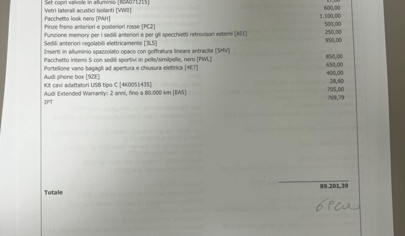 Audi A6 2.0 204CV tdi mhev S line quattro S tronic – possibilità noleggio no scoring pieno