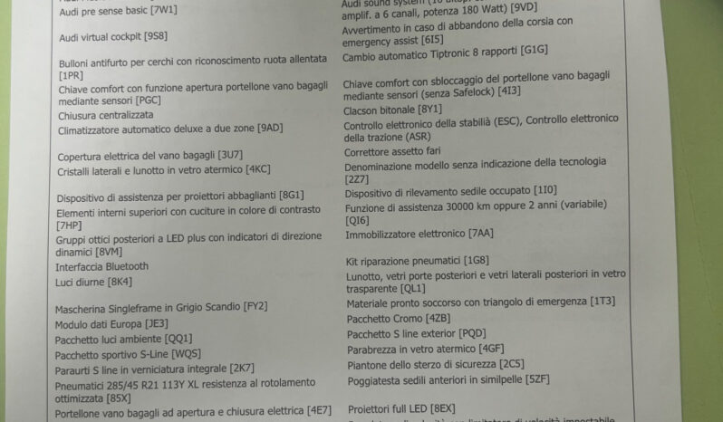 AUDI Q8 3.0 TDI 231 CV QUATTRO TIPTRONIC S LINE EDITION – possibilità noleggio no scoring pieno