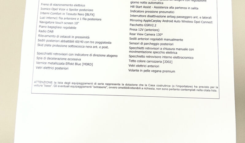 Opel Frontera 1.2 110CV hybrid Edition edct – possibilità noleggio no scoring pieno